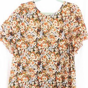 CATO MAXI FLORAL DRESS WITH RUFFLE BOTTOM PLUS SIZE 22-24W